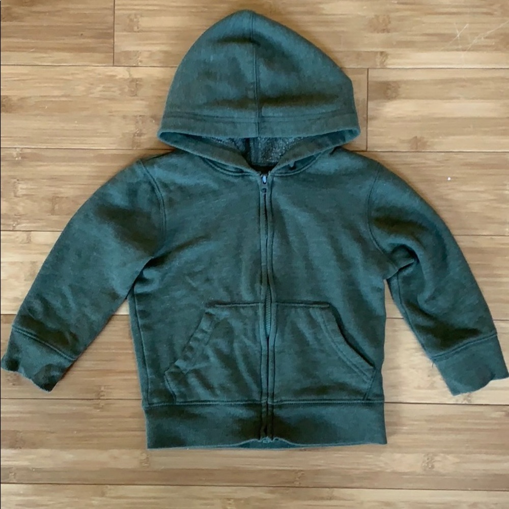 2T boys green zip up hoodie